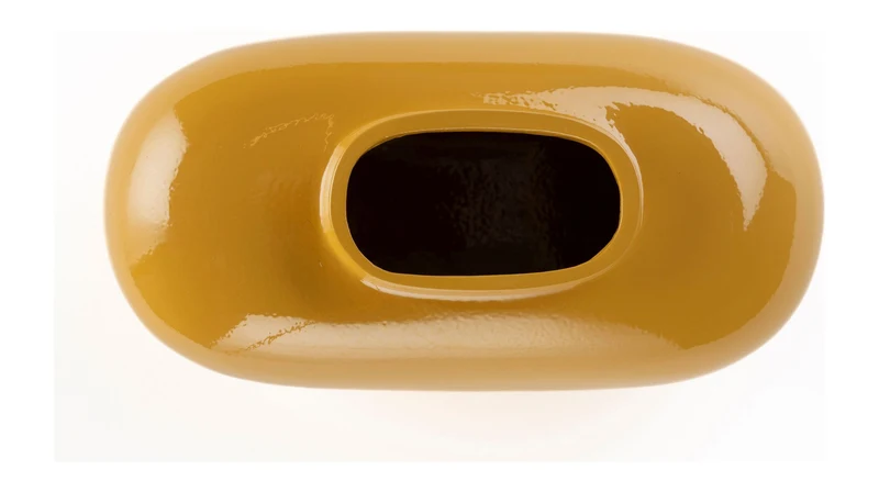 Deko-Vase Droplet M Ochre aus glänzendem Aluminium von Dutchbone