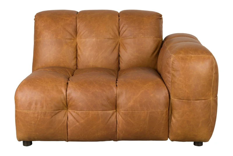 Sofa-Element Hackman mit rechter Armlehne, Cognac-Leder von Dutchbone