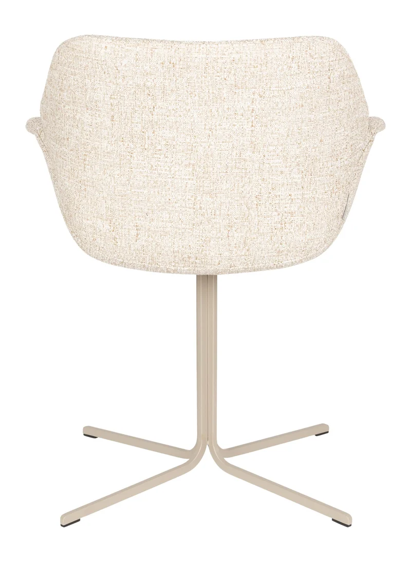 Sessel Nikki 2er-Set, Beige mit schwarzem Stahlgestell von Zuiver