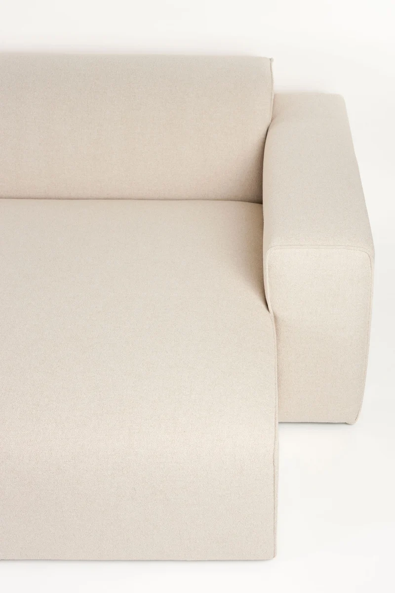 Sofa Milka 3-Sitzer rechts, Sand mit Chaiselongue von Zuiver