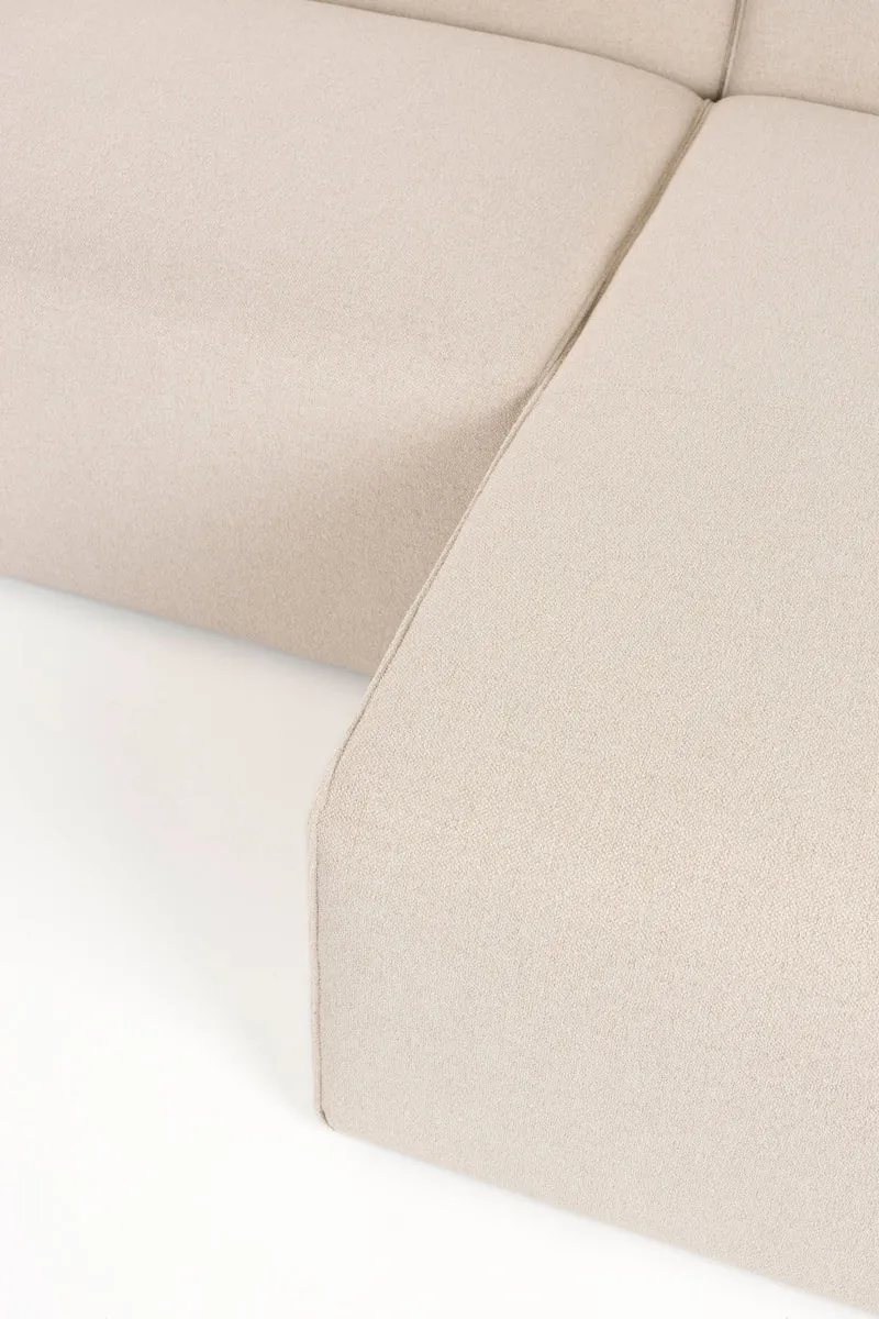 Sofa Milka 3-Sitzer rechts, Sand mit Chaiselongue von Zuiver