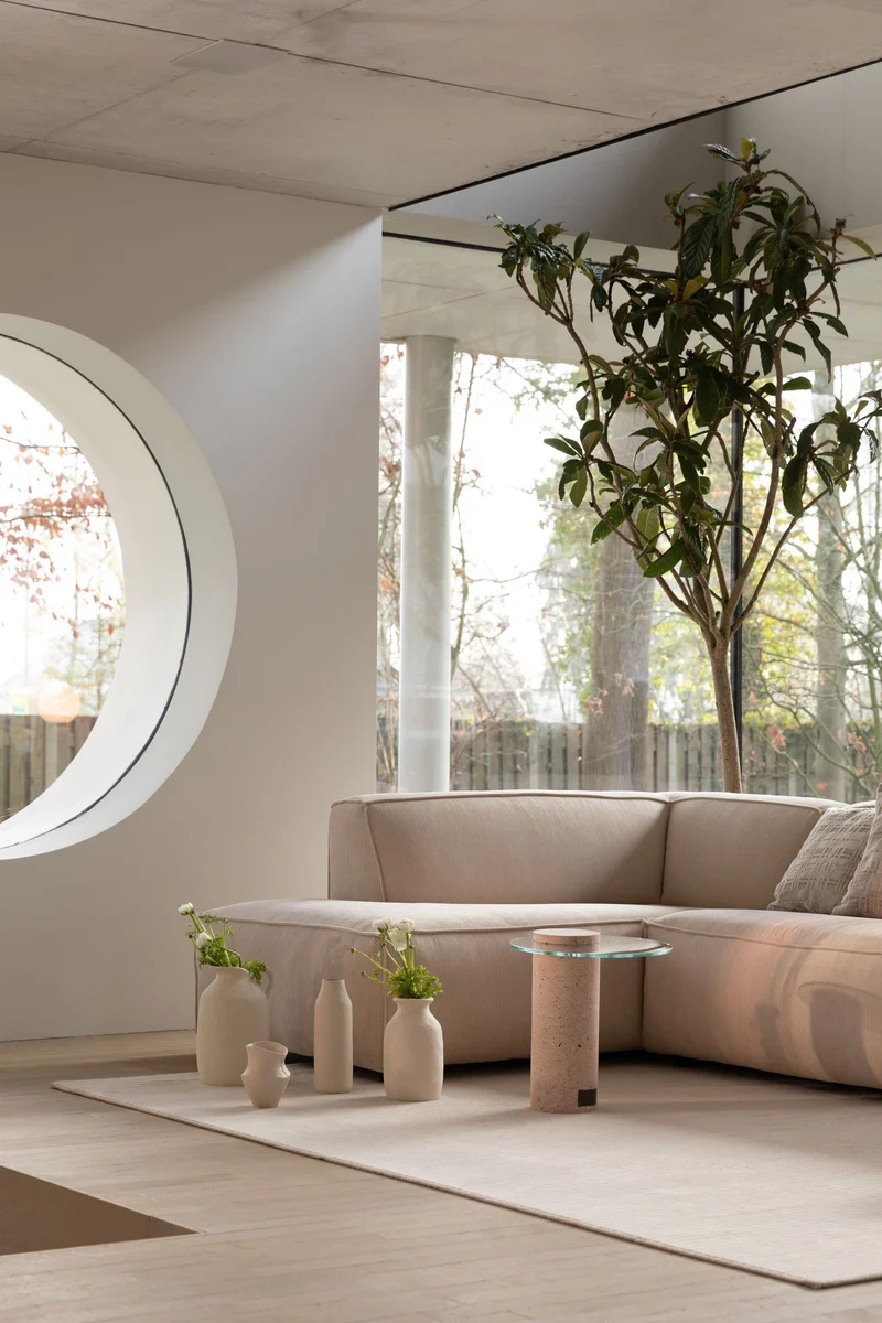Ecksofa Fat Freddy Rib Left, Beige mit geripptem Stoff von Zuiver
