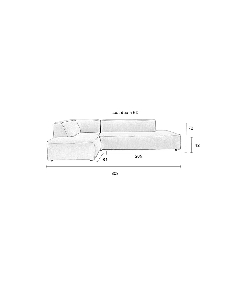 Ecksofa Fat Freddy Rib Left, Beige mit geripptem Stoff von Zuiver