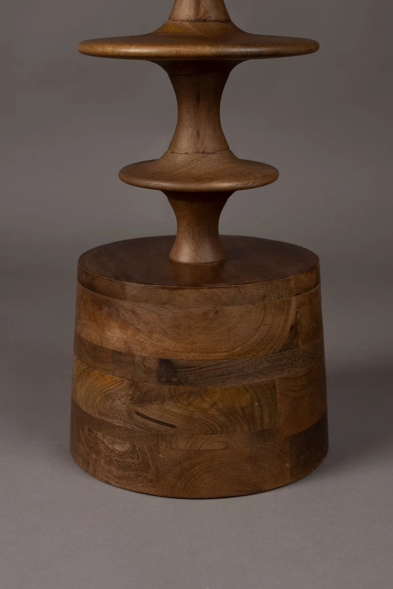 Beistelltisch Cath aus massivem Mangoholz mit Walnuss-Finish, rund