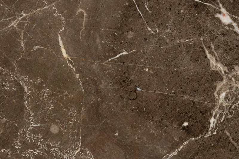 Beistelltisch Anna, rund, mit Marmorplatte und beigem Eisengestell