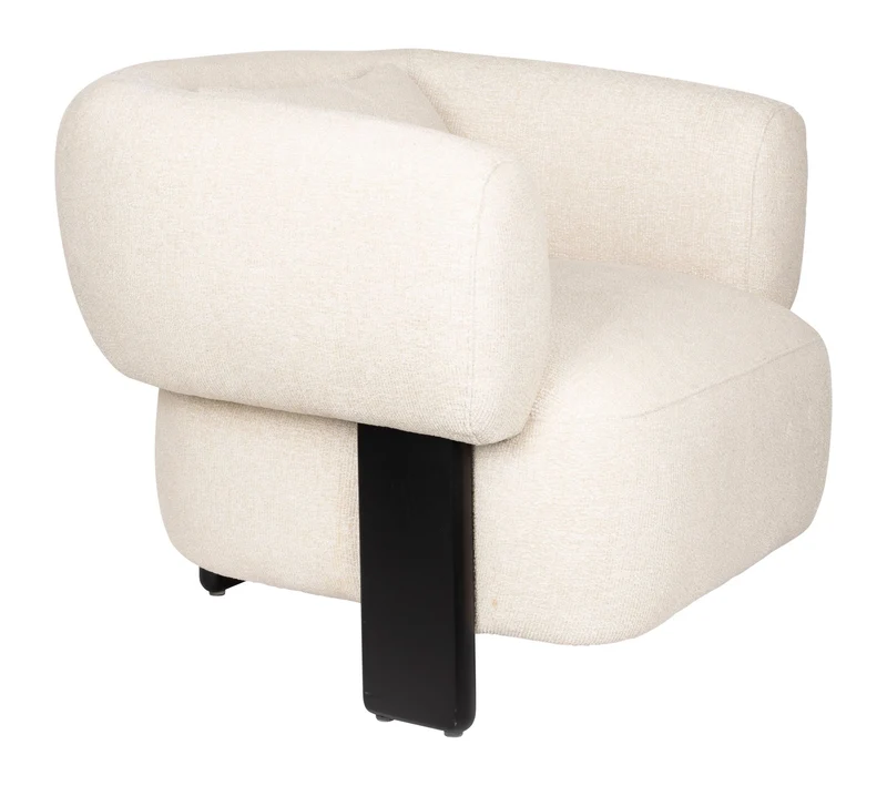 Loungesessel Neil in Beige mit dunklen Holzbeinen von Zuiver