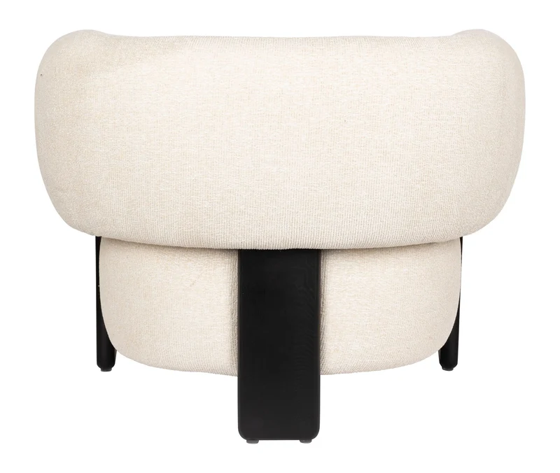 Loungesessel Neil in Beige mit dunklen Holzbeinen von Zuiver