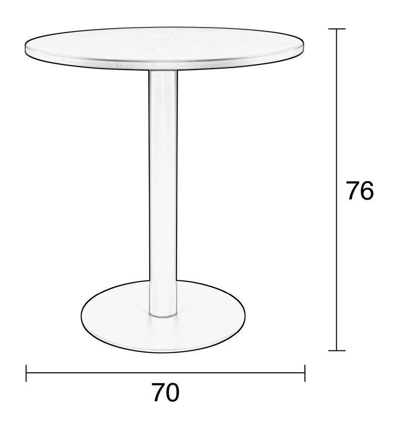 Bistrotisch Metsu, rund, aus Stahl in Schwarz, ideal fürs Wohnzimmer