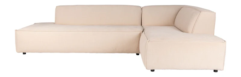 Ecksofa Fat Freddy Right in Natural-Beige mit Rippstoff von Zuiver