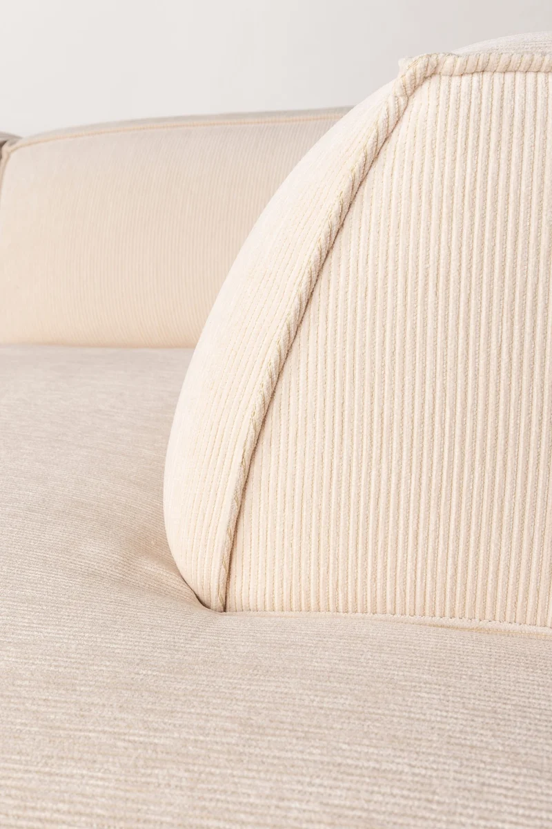 Ecksofa Fat Freddy Right in Natural-Beige mit Rippstoff von Zuiver