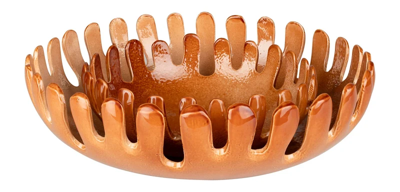Tablett Onda im 2er-Set, Cognac aus Aluminium für Wohnzimmer