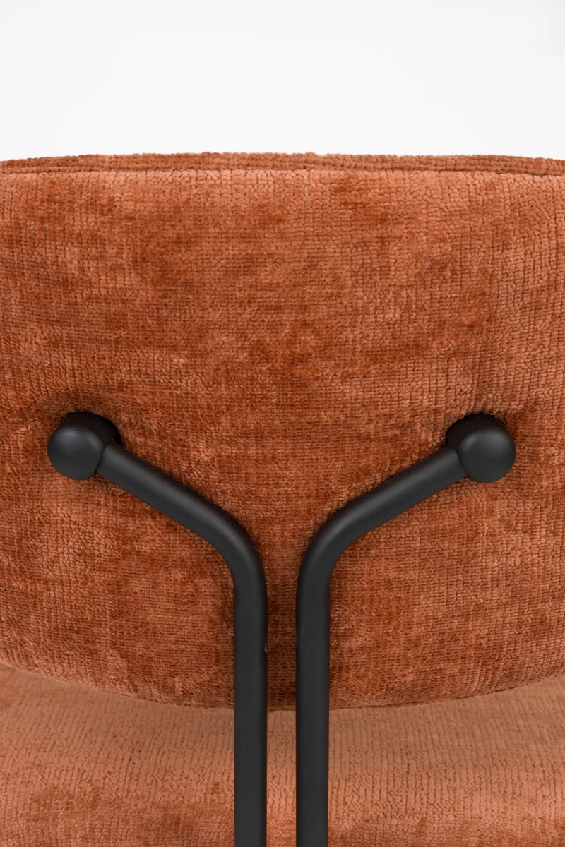 Esszimmerstuhl Bouton im 2er-Set, Terracotta mit Metallgestell