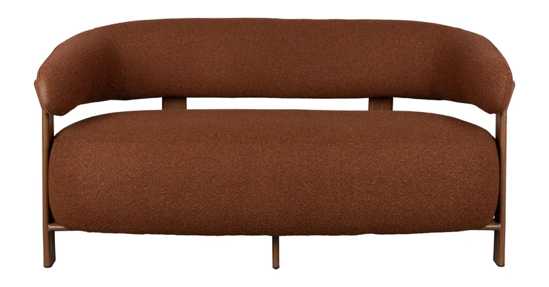 Zweisitzer-Sofa Robyn, Braun mit Metallgestell und Stoffbezug