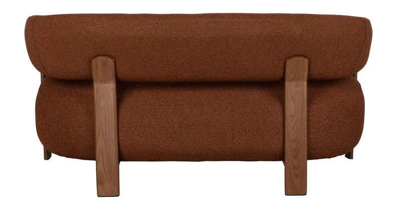 Zweisitzer-Sofa Robyn, Braun mit Metallgestell und Stoffbezug