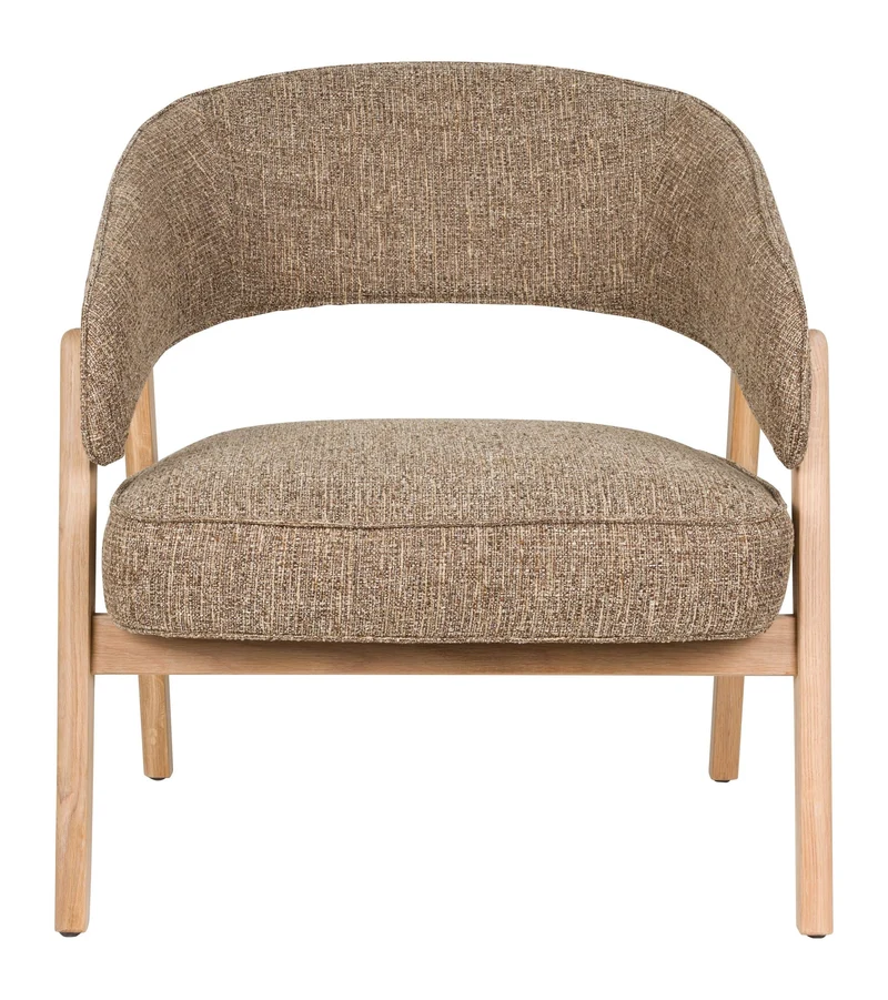 Loungesessel Bright Braun mit Eichenholz-Gestell von Zuiver