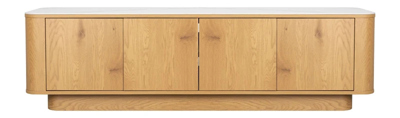 Sideboard Almira Low Eiche-Optik mit Stauraum für Wohnzimmer