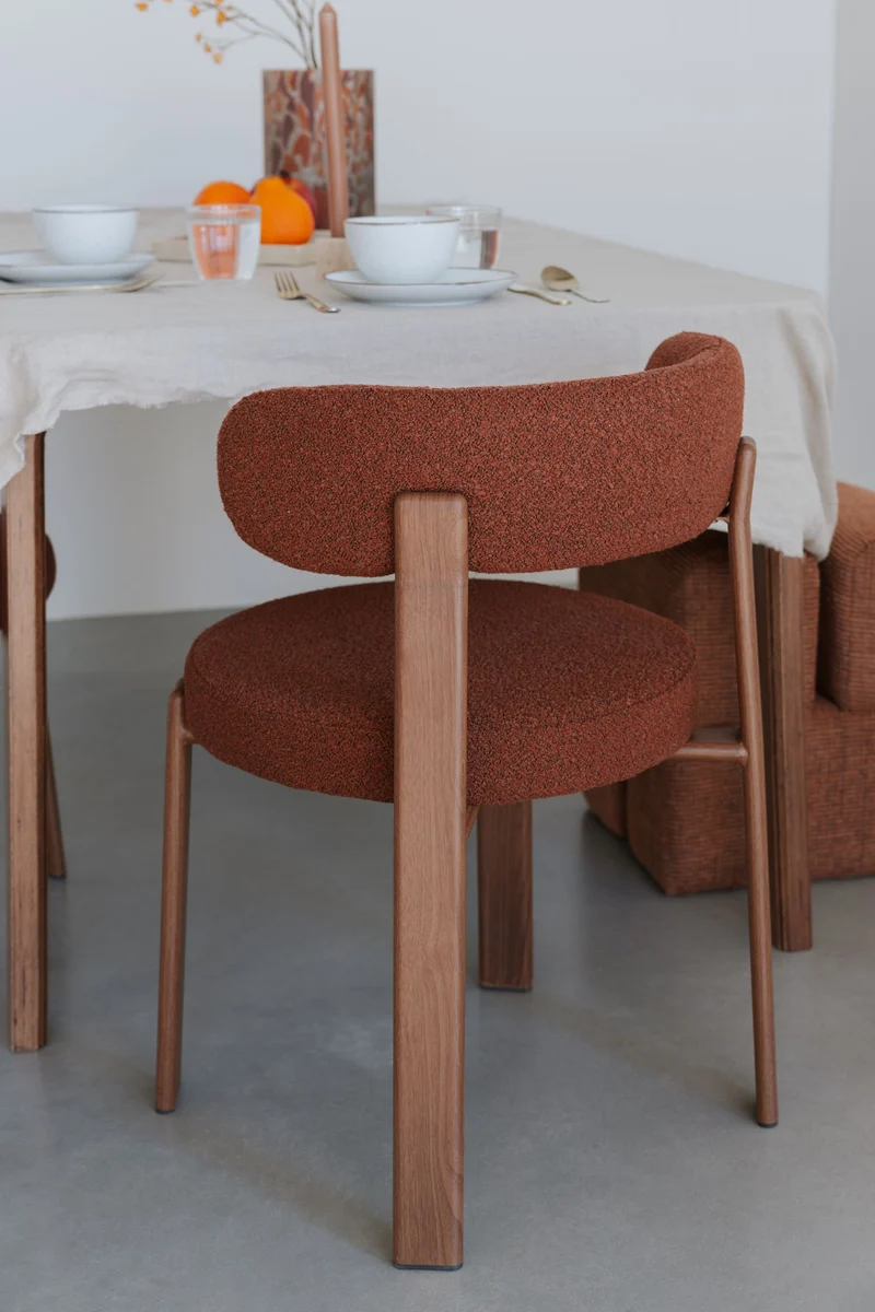 Esszimmerstuhl Robyn im 2er-Set, Braun mit Metallgestell & Webstoff