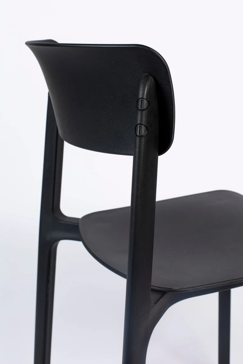 Esszimmerstuhl Clive im 4er-Set, Schwarz aus Kunststoff für Wohnzimmer
