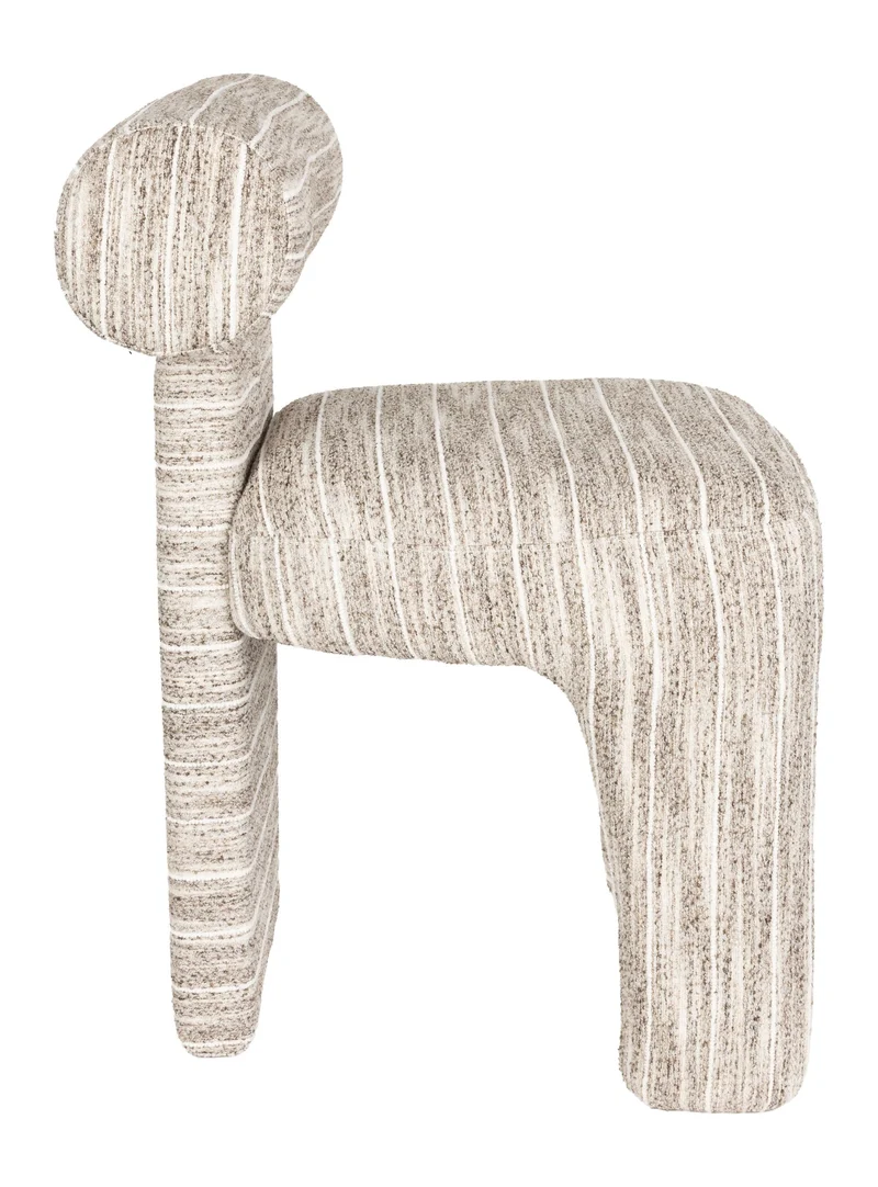 Esszimmerstuhl Vana im Dreibein-Design mit gestreiftem Bezug, Beige