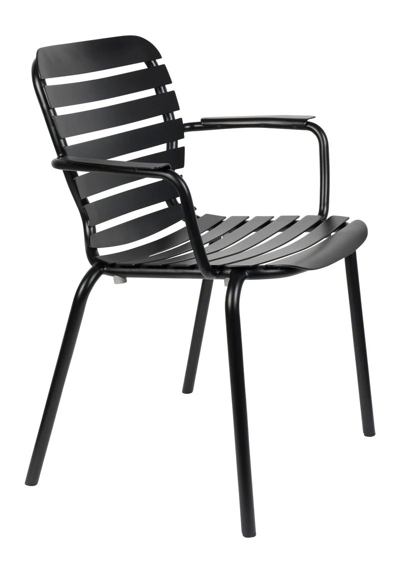 Gartensessel Vondel im 2er-Set, Schwarz aus Aluminium von Zuiver