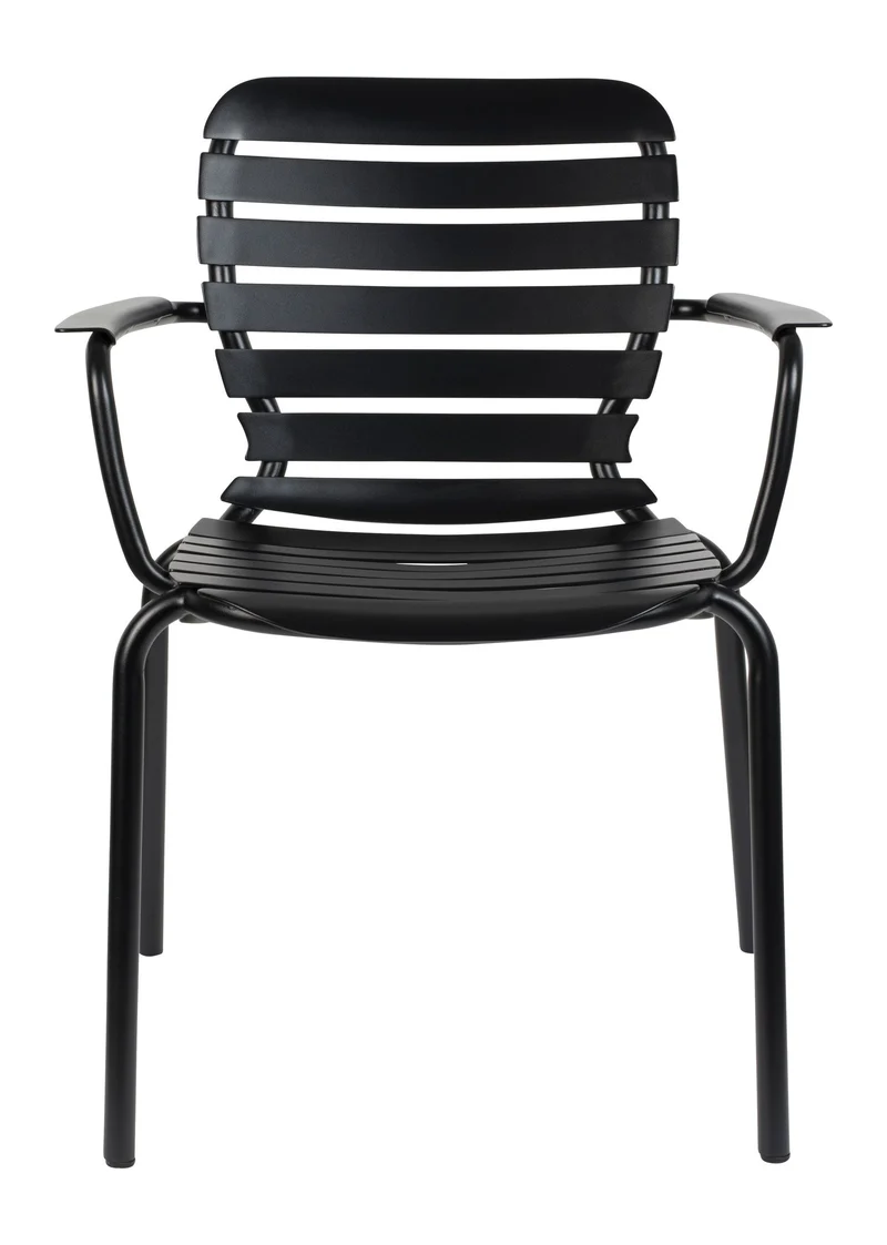 Gartensessel Vondel im 2er-Set, Schwarz aus Aluminium von Zuiver