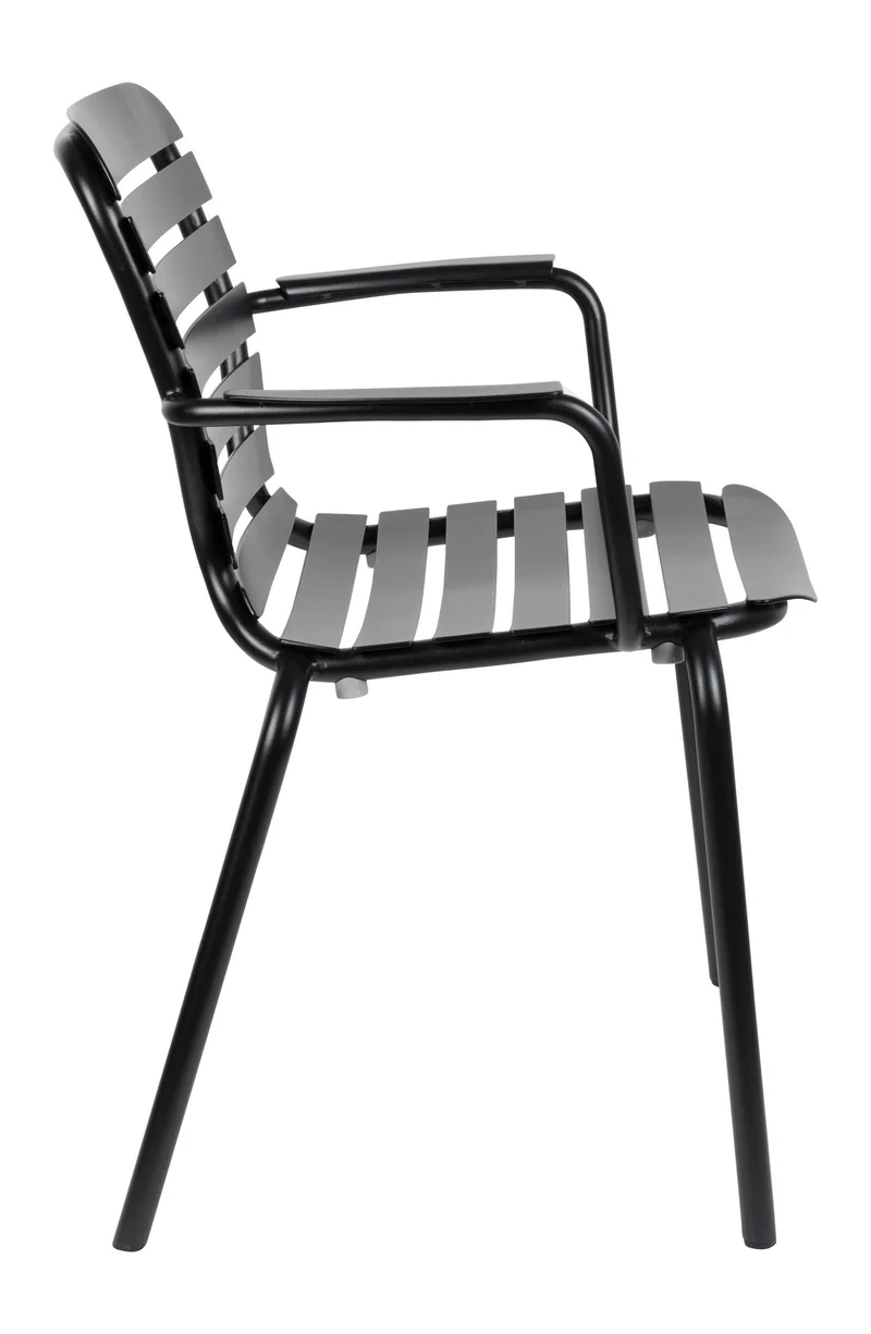 Gartensessel Vondel im 2er-Set, Schwarz aus Aluminium von Zuiver