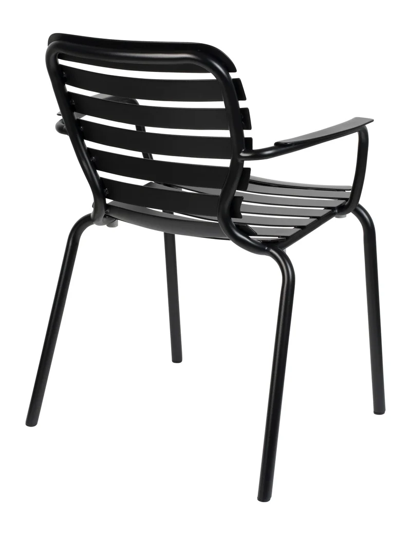 Gartensessel Vondel im 2er-Set, Schwarz aus Aluminium von Zuiver