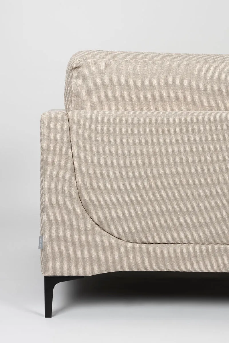 Sofa Balcony 3-Sitzer Beige mit Stahl-Holz-Gestell von Zuiver