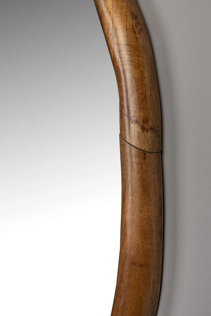 Wandspiegel Ashley Walnut aus massivem Mangoholz im Boho-Chic-Stil