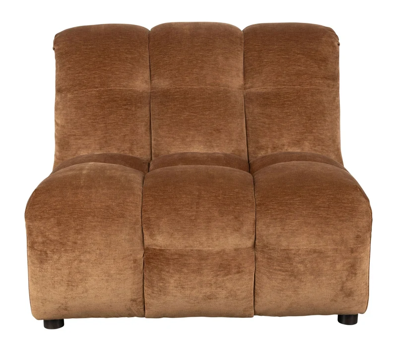 Sofa-Element Hackman Cognac, modularer Velours-Sessel von Dutchbone