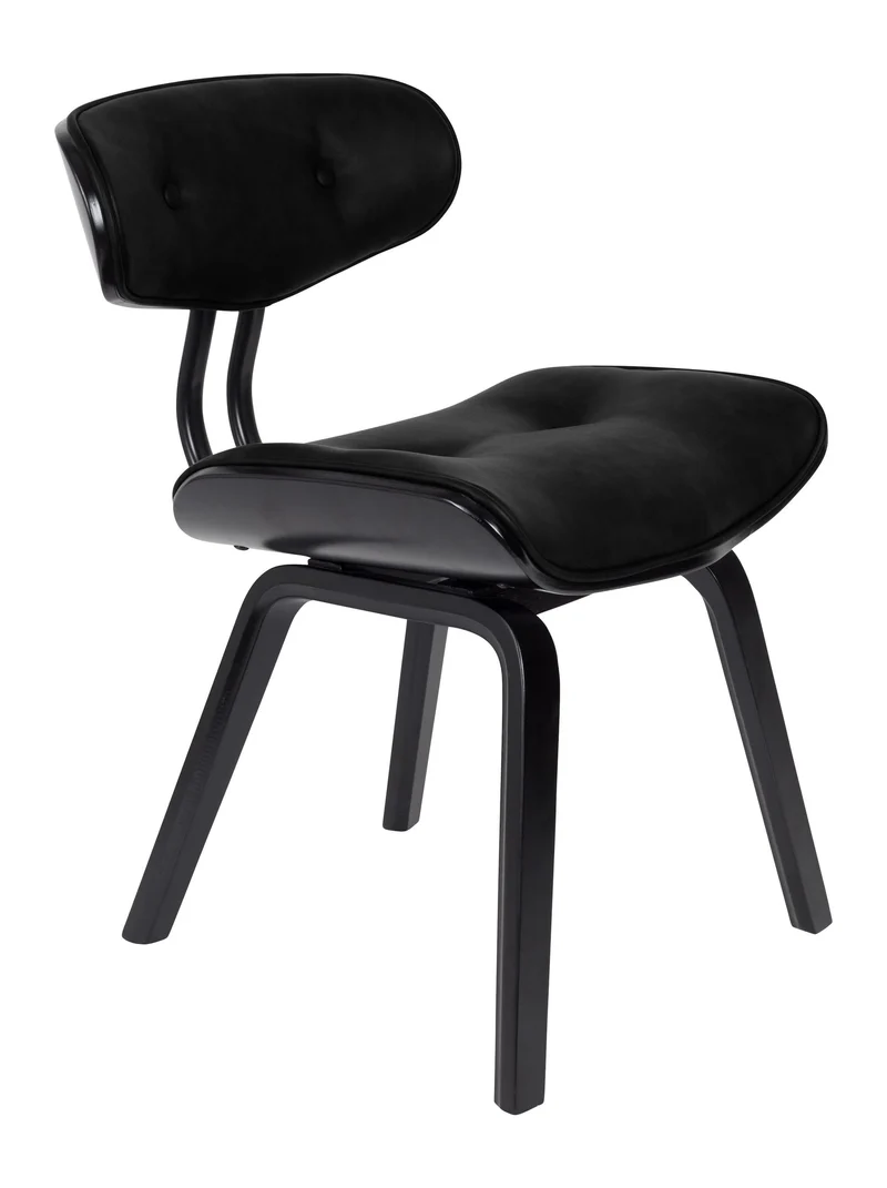 Esszimmerstuhl Blackwood in Schwarz mit PU-Leder-Sitz, Metallgestell
