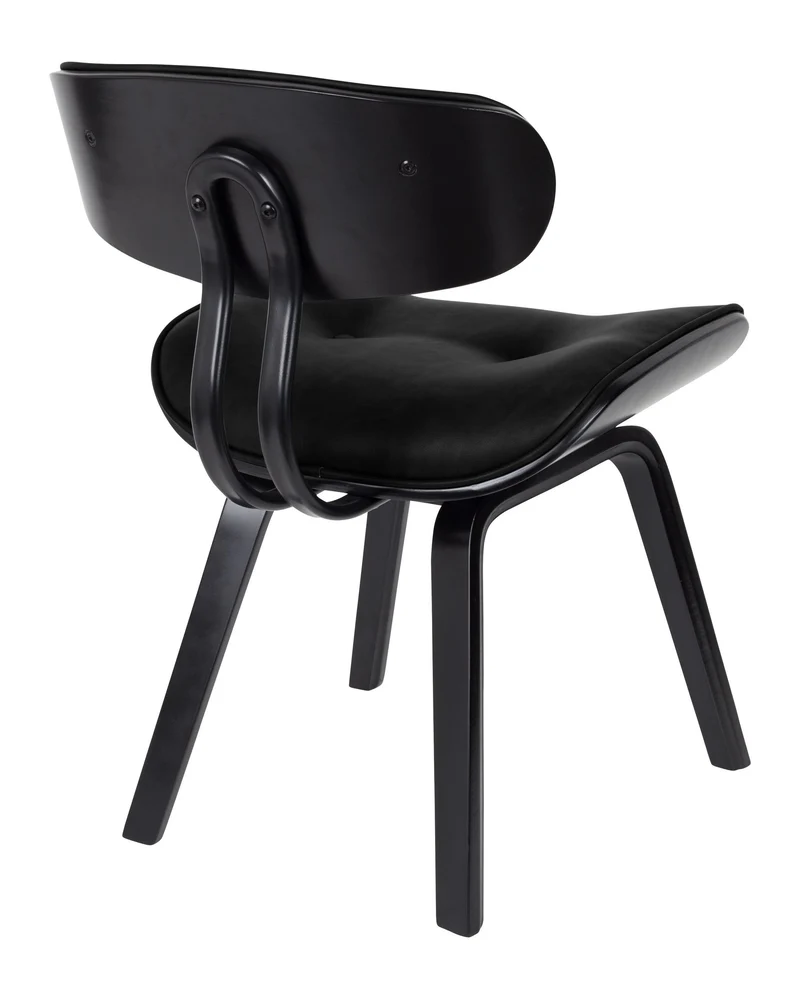 Esszimmerstuhl Blackwood in Schwarz mit PU-Leder-Sitz, Metallgestell
