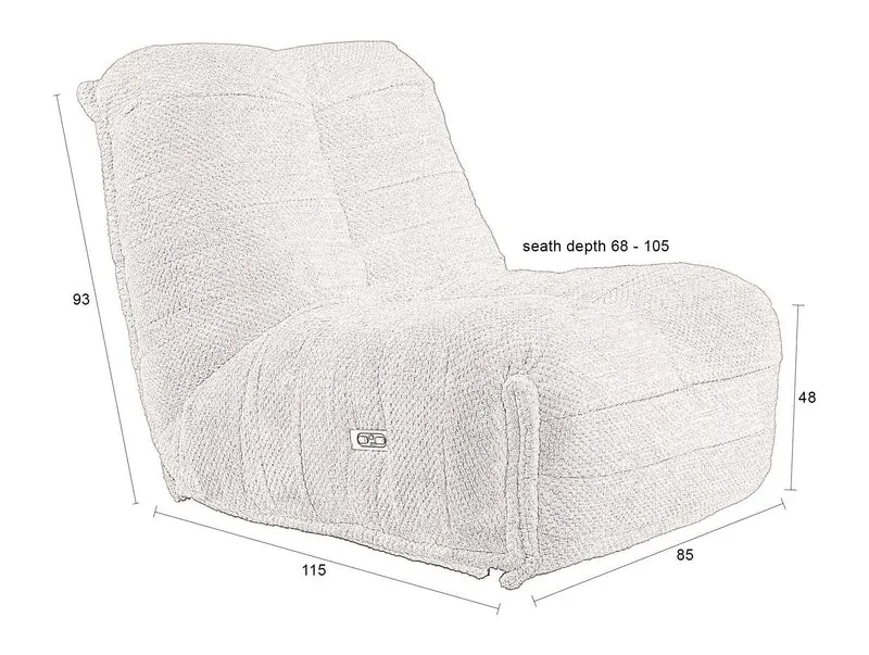 Loungesessel Hamilton elektrisch verstellbar mit USB-Anschluss, Braun