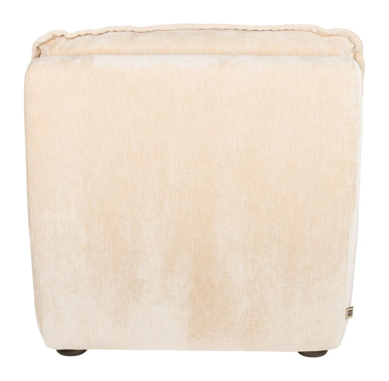 Loungesessel Radley Beige mit Veloursbezug, Holzbeinen von Dutchbone