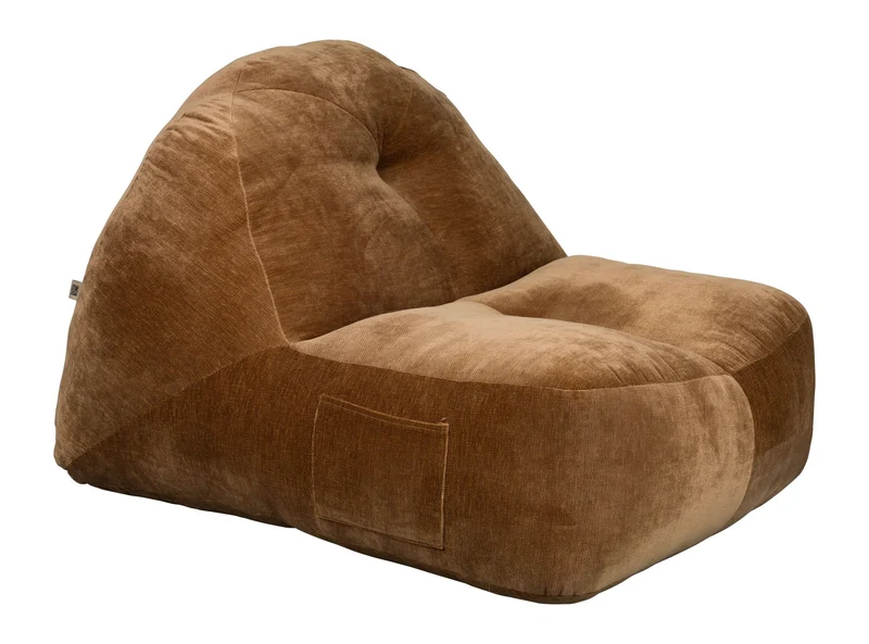 Loungesessel Tombag von Dutchbone, Sitzsack in Braun mit Samt-Bezug