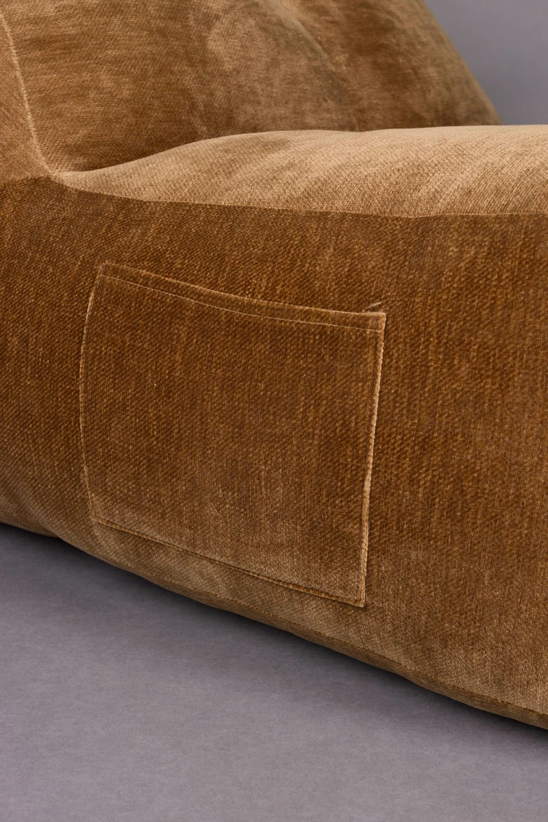 Loungesessel Tombag von Dutchbone, Sitzsack in Braun mit Samt-Bezug