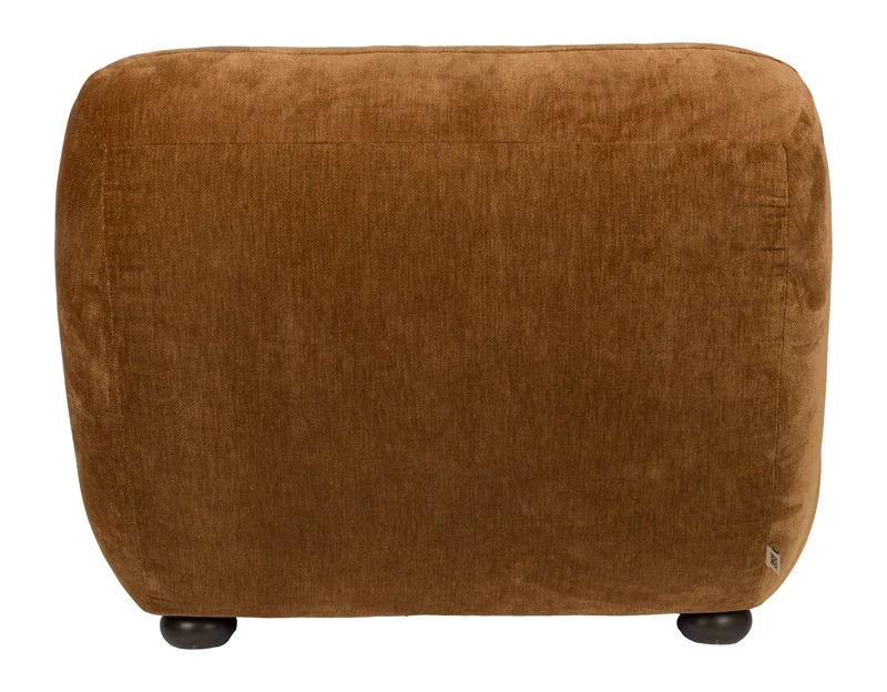 Loungesessel Wyatt Cognac mit Veloursbezug im Boho-Chic von Dutchbone