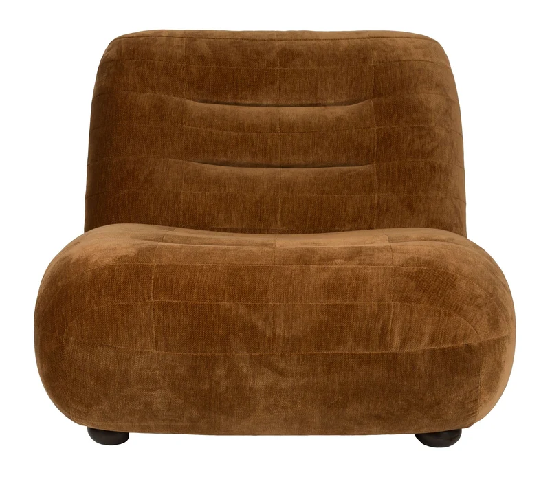 Loungesessel Wyatt Cognac mit Veloursbezug im Boho-Chic von Dutchbone