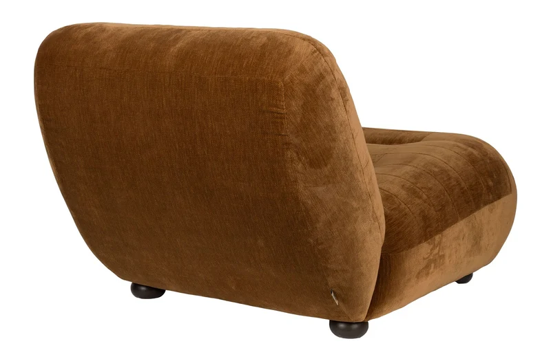 Loungesessel Wyatt Cognac mit Veloursbezug im Boho-Chic von Dutchbone
