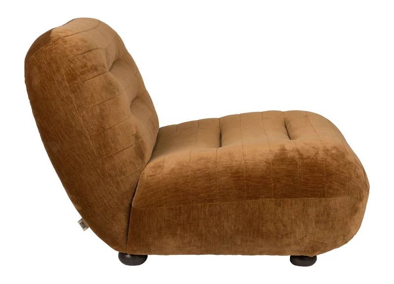 Loungesessel Wyatt Cognac mit Veloursbezug im Boho-Chic von Dutchbone