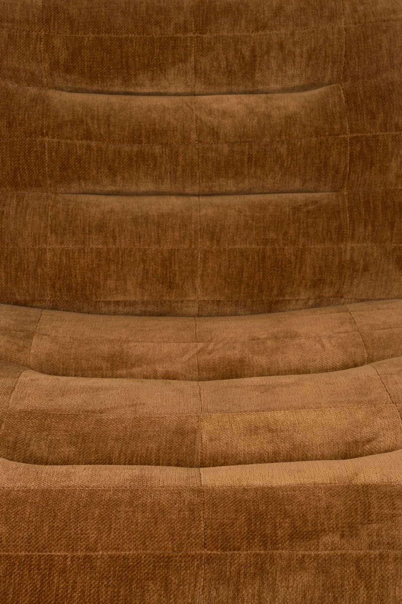 Loungesessel Wyatt Cognac mit Veloursbezug im Boho-Chic von Dutchbone