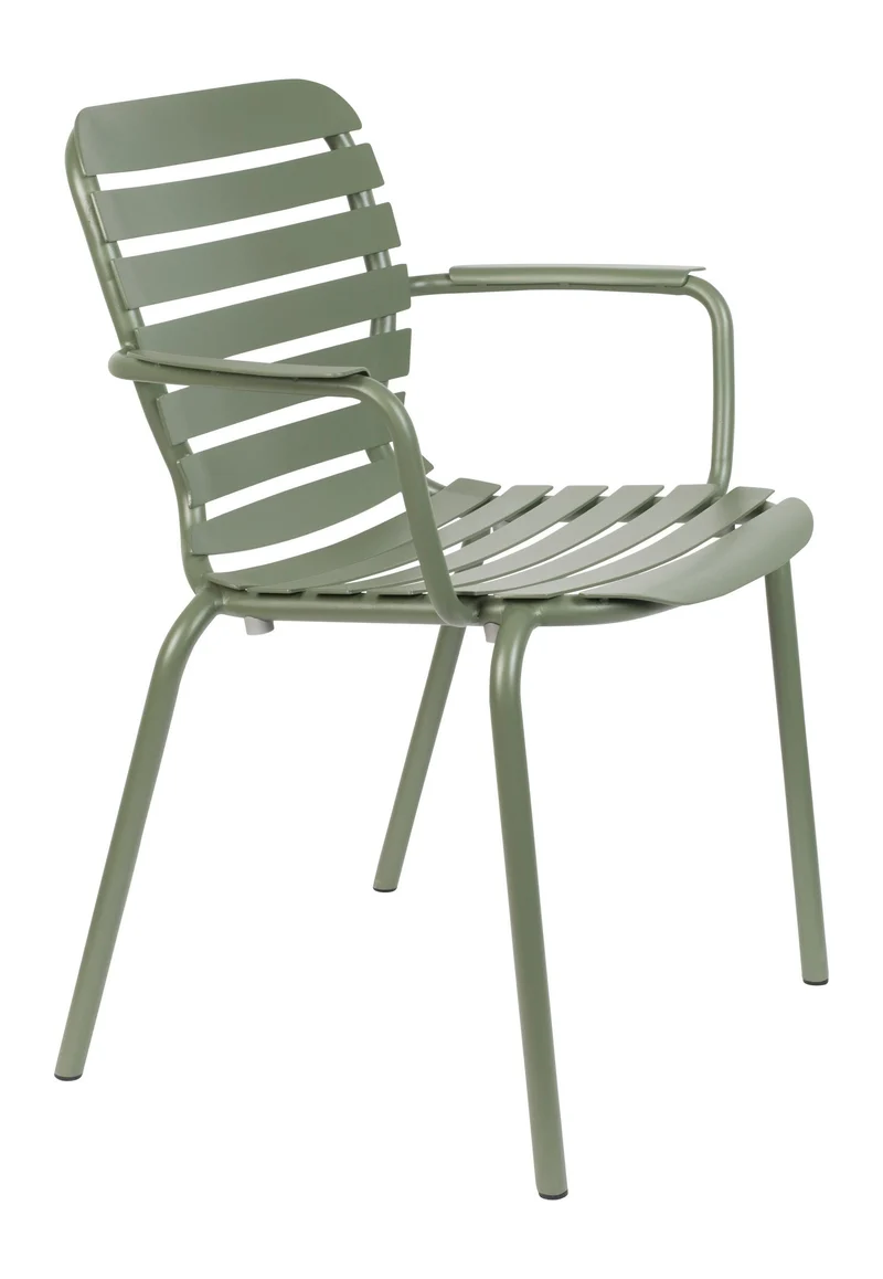 Gartensessel Vondel im 2er-Set, Grün aus Aluminium von Zuiver