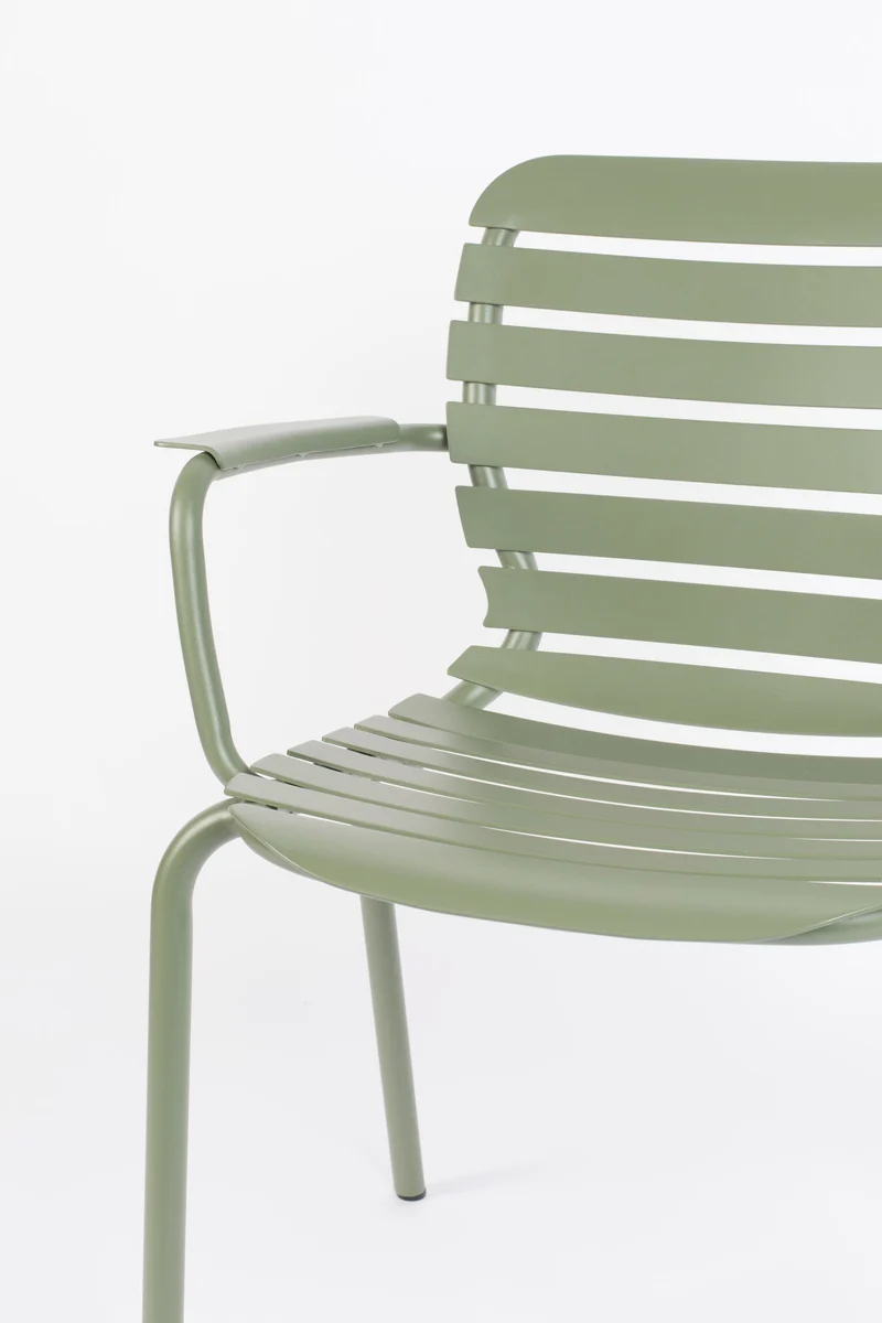Gartensessel Vondel im 2er-Set, Grün aus Aluminium von Zuiver