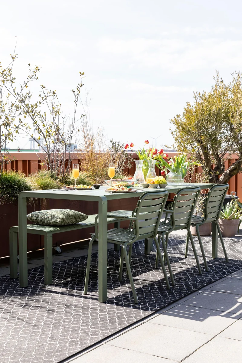 Gartensessel Vondel im 2er-Set, Grün aus Aluminium von Zuiver