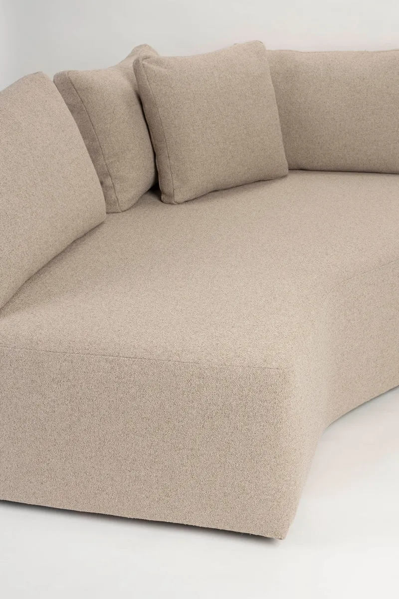 Sofa Prosper Left in Cappuccino mit Longchair-Element von Zuiver