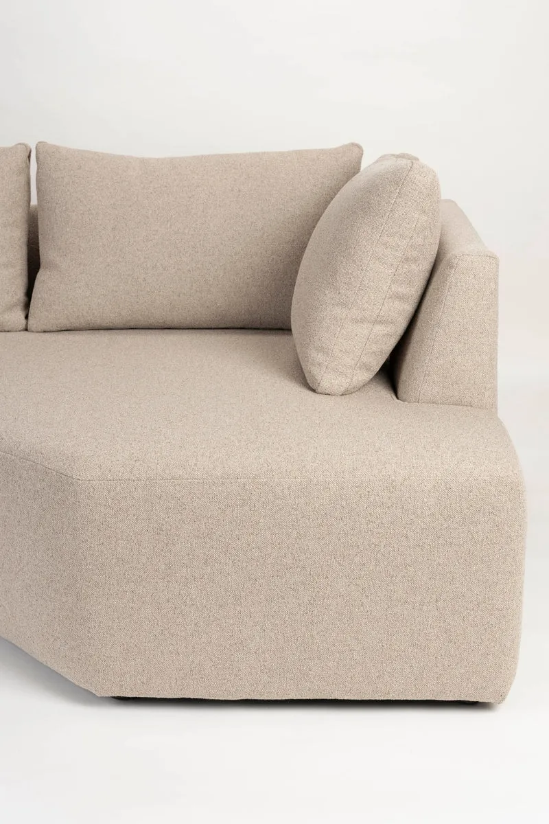 Sofa Prosper Left in Cappuccino mit Longchair-Element von Zuiver