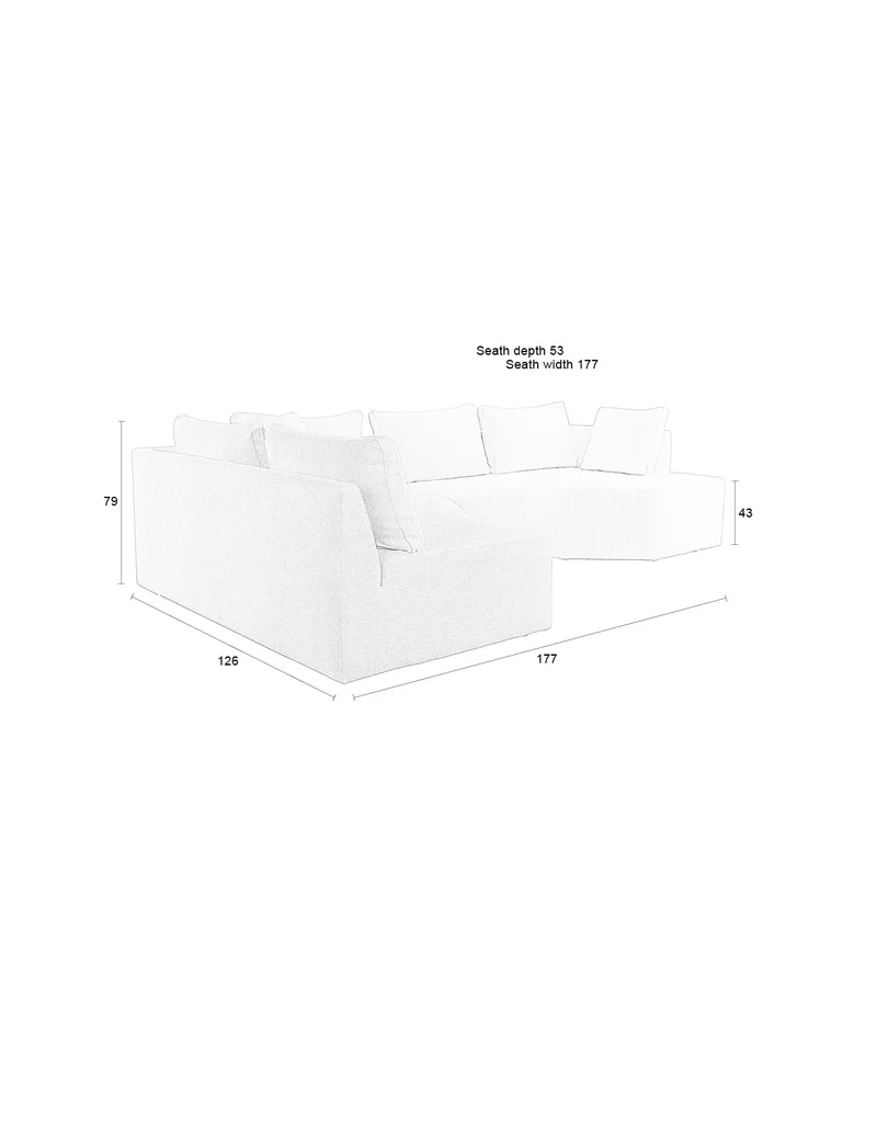 Sofa Prosper Left in Cappuccino mit Longchair-Element von Zuiver
