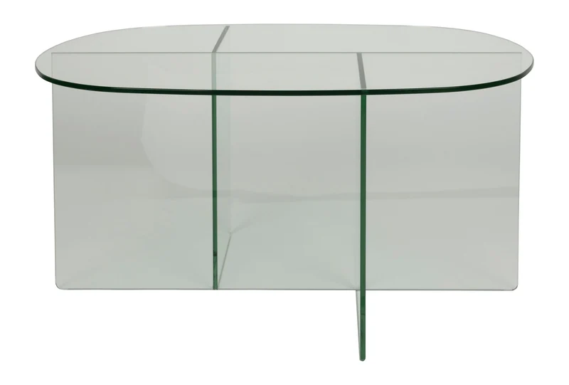 Couchtisch Linea Transparent aus Glas mit ovaler Platte von Zuiver