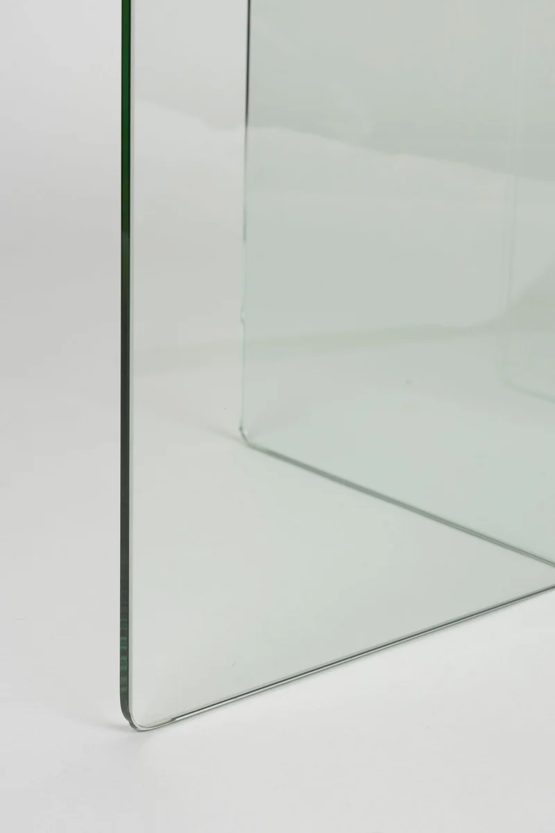 Couchtisch Linea Transparent aus Glas mit ovaler Platte von Zuiver