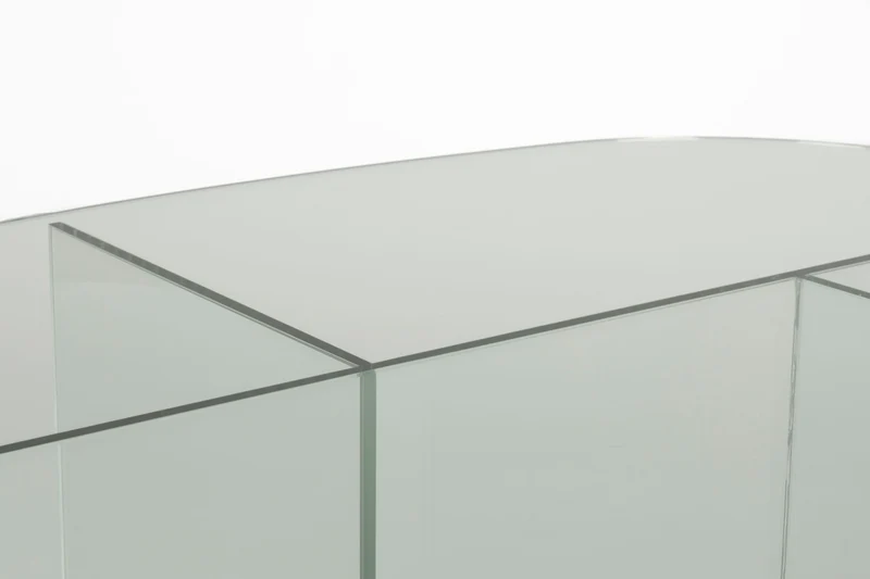 Couchtisch Linea Transparent aus Glas mit ovaler Platte von Zuiver
